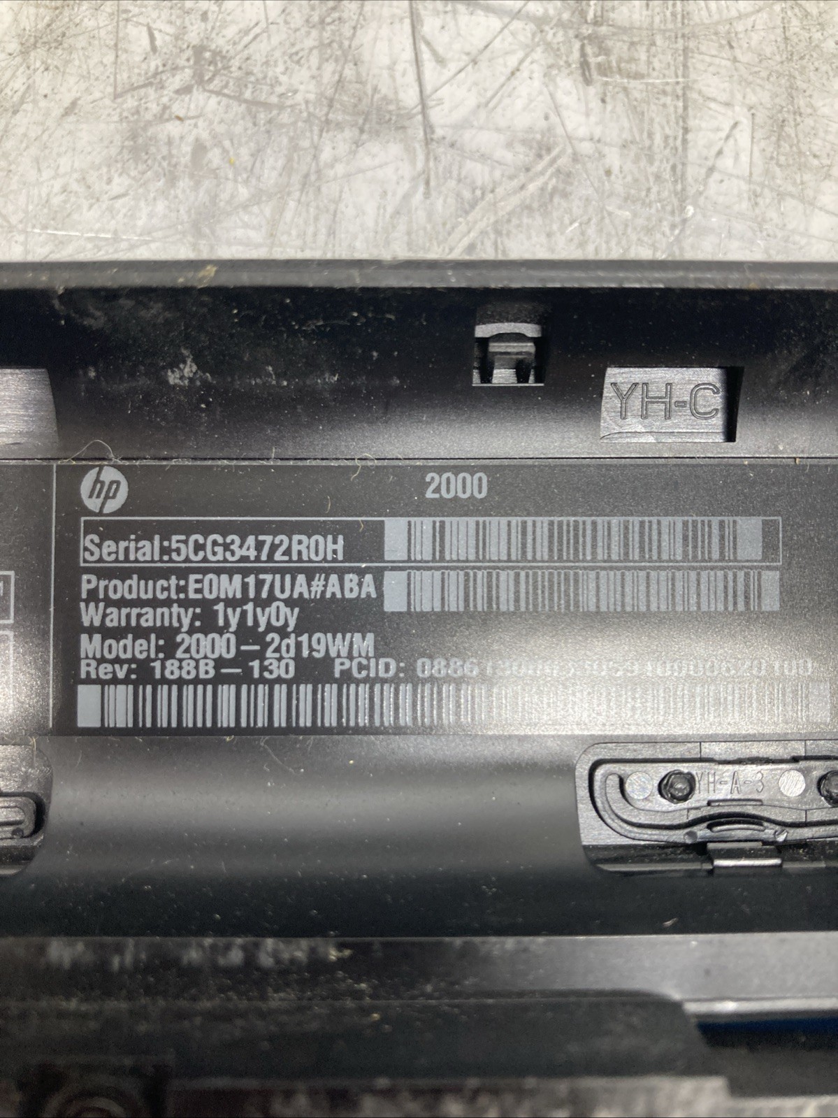 HP 2000 NOTEBOOK AMD E300 4GB 1.30GHz BOOTS TO BIOS