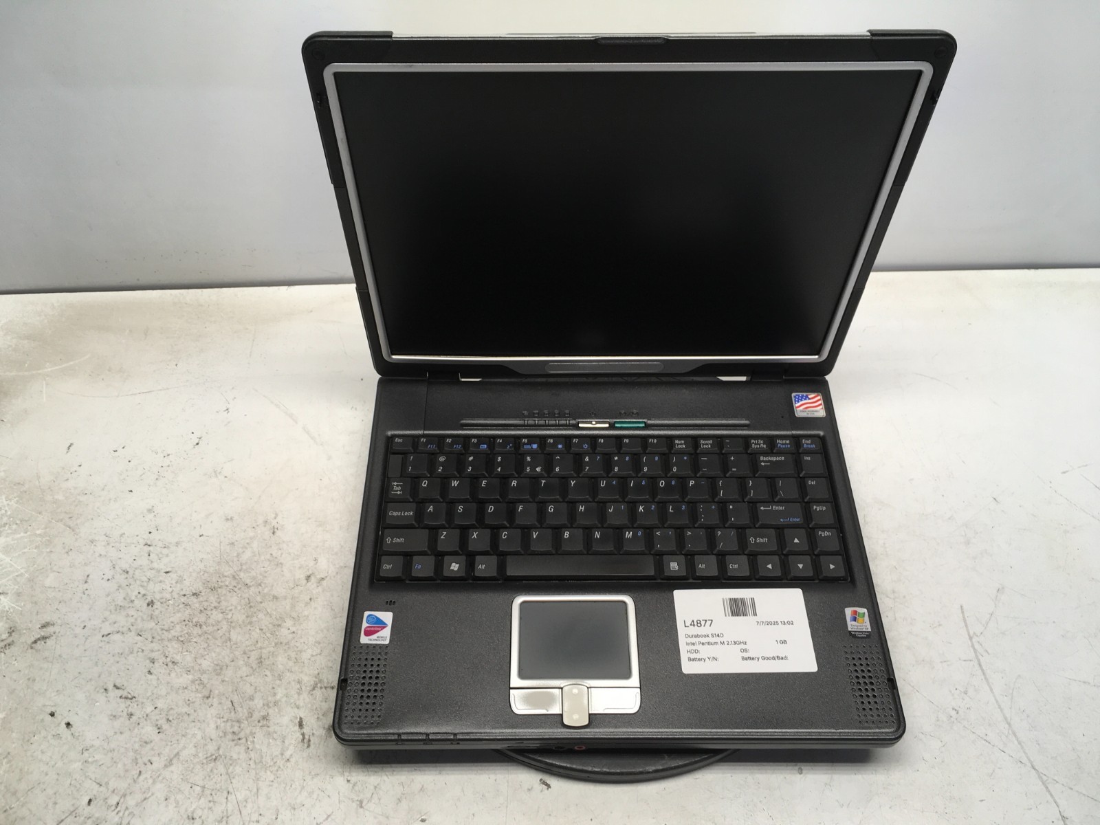 Durabook S14D Intel Pentium M 2.13GHz 1 GB NO HDD