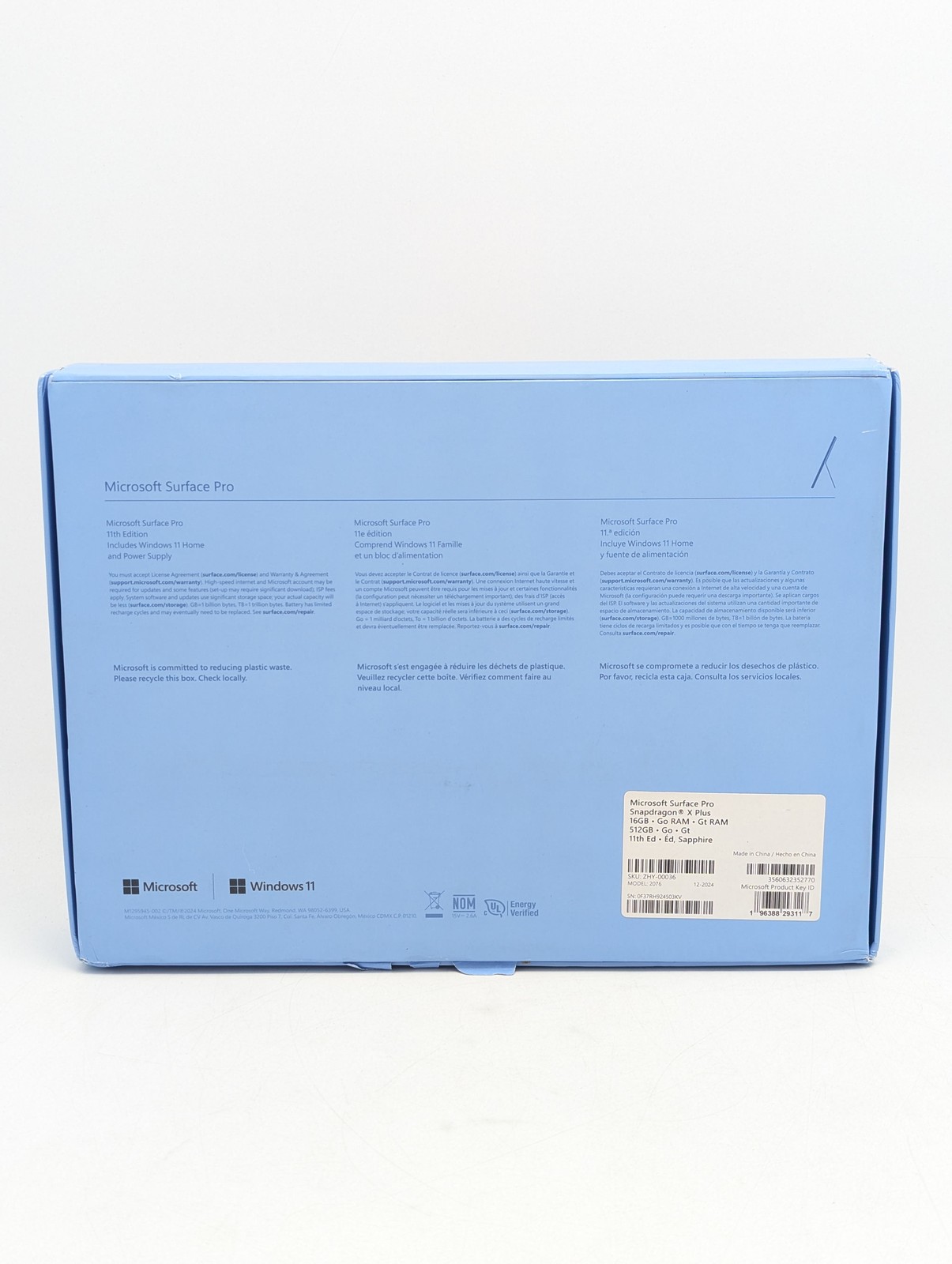 Microsoft Surface Pro 11 13″ Snapdragon X Plus 16GB DDR5 512GB SSD Windows 11