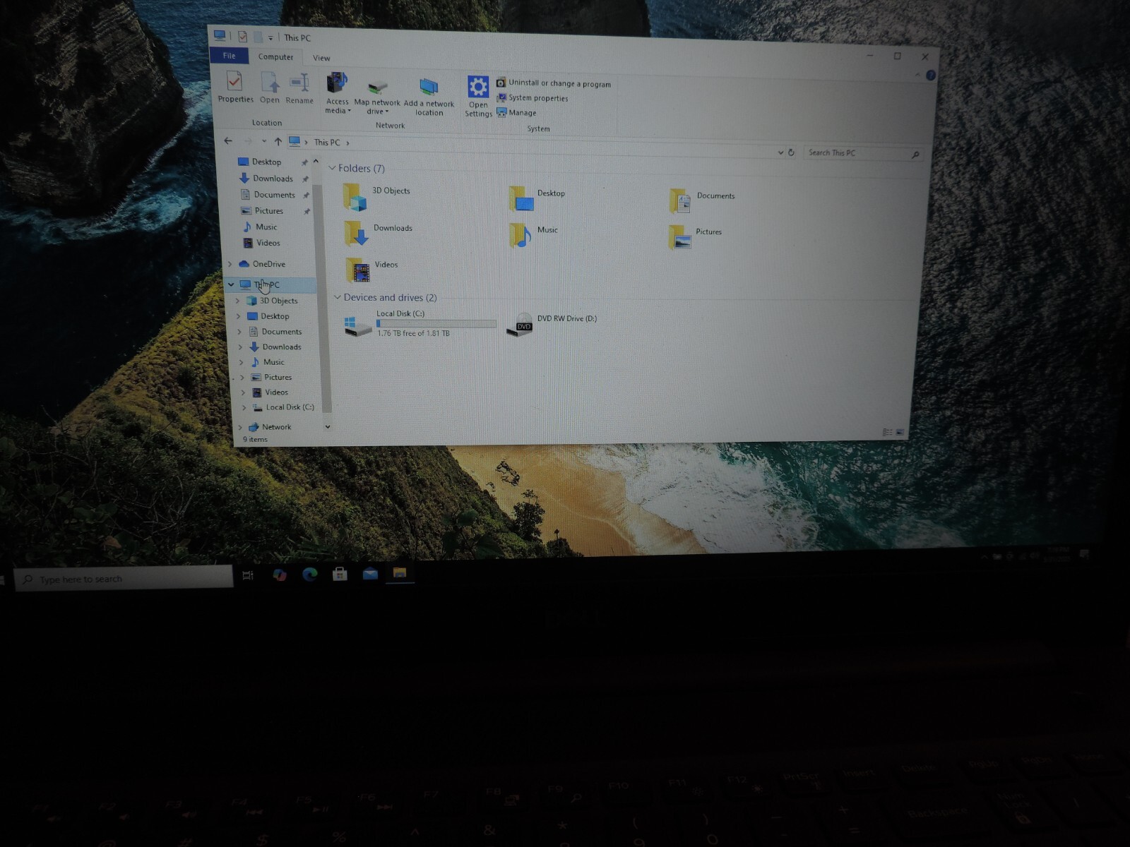 Dell Inspiron 3793, 2TB, 8GB RAM, i7-1065G7 W10H -web camera, wireless, dvd