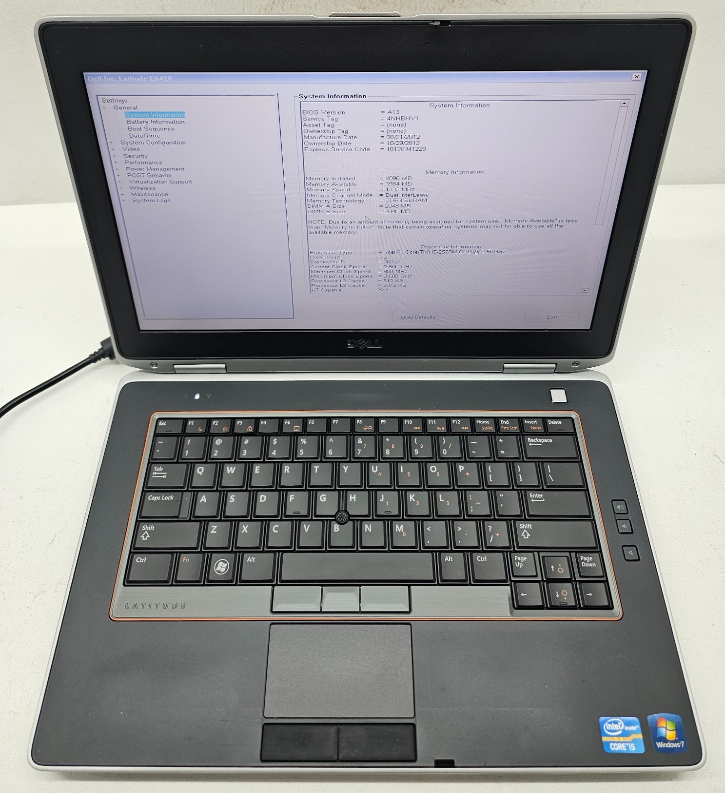 Dell Latitude E6420 14” Laptop Intel Core i5-2520M 4GB Ram No HD/OS (FL)