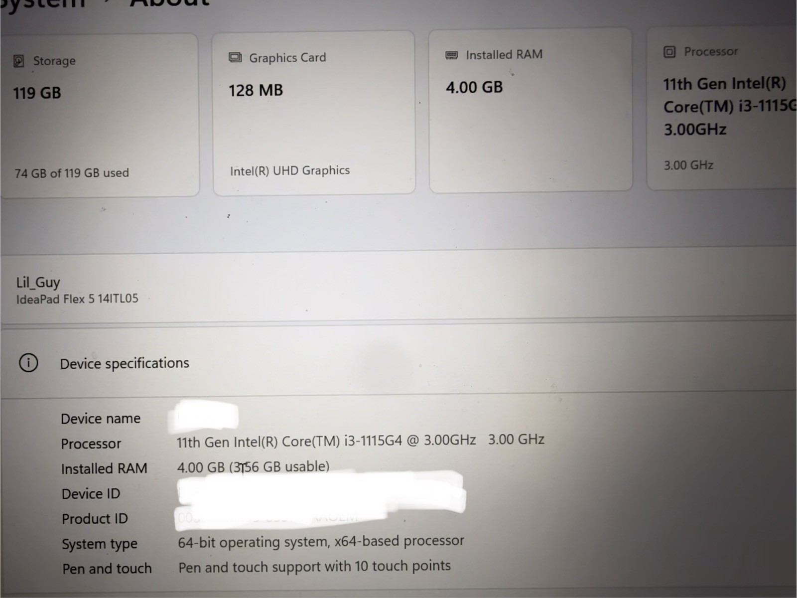 Lenovo IdeaPad Flex 5 14ITL05 82HS 2-in-1 Touch Laptop i3-1115G4 4GB 128GB SSD
