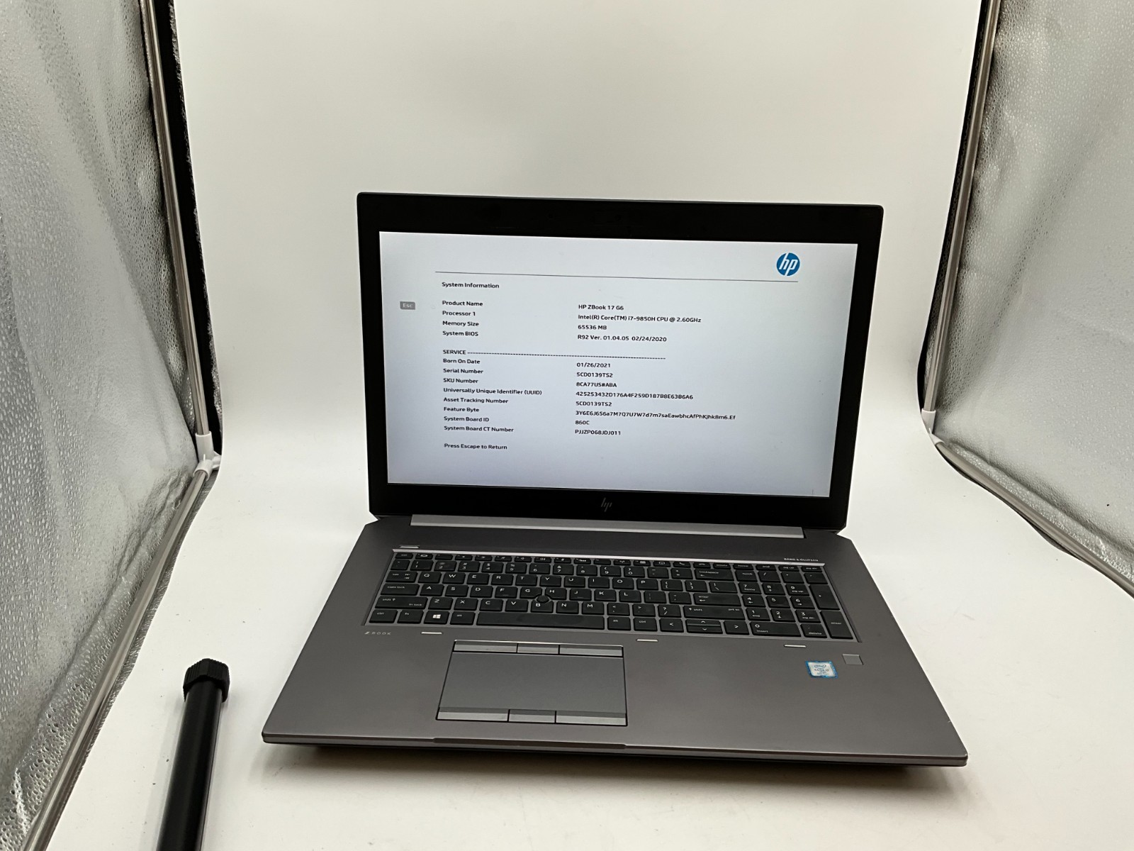 HP ZBook 17 G6 8CA77US 17.3″ i7-9850H 64GB 1TB RTX 4000 LAPTOP 5CD0139TS2