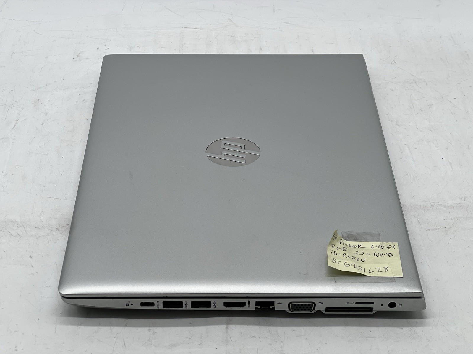 HP ProBook 640 G4, i5-8350U CPU, @ 1.70GHz, 8GB RAM, 256GB NVMe-No OS/AC
