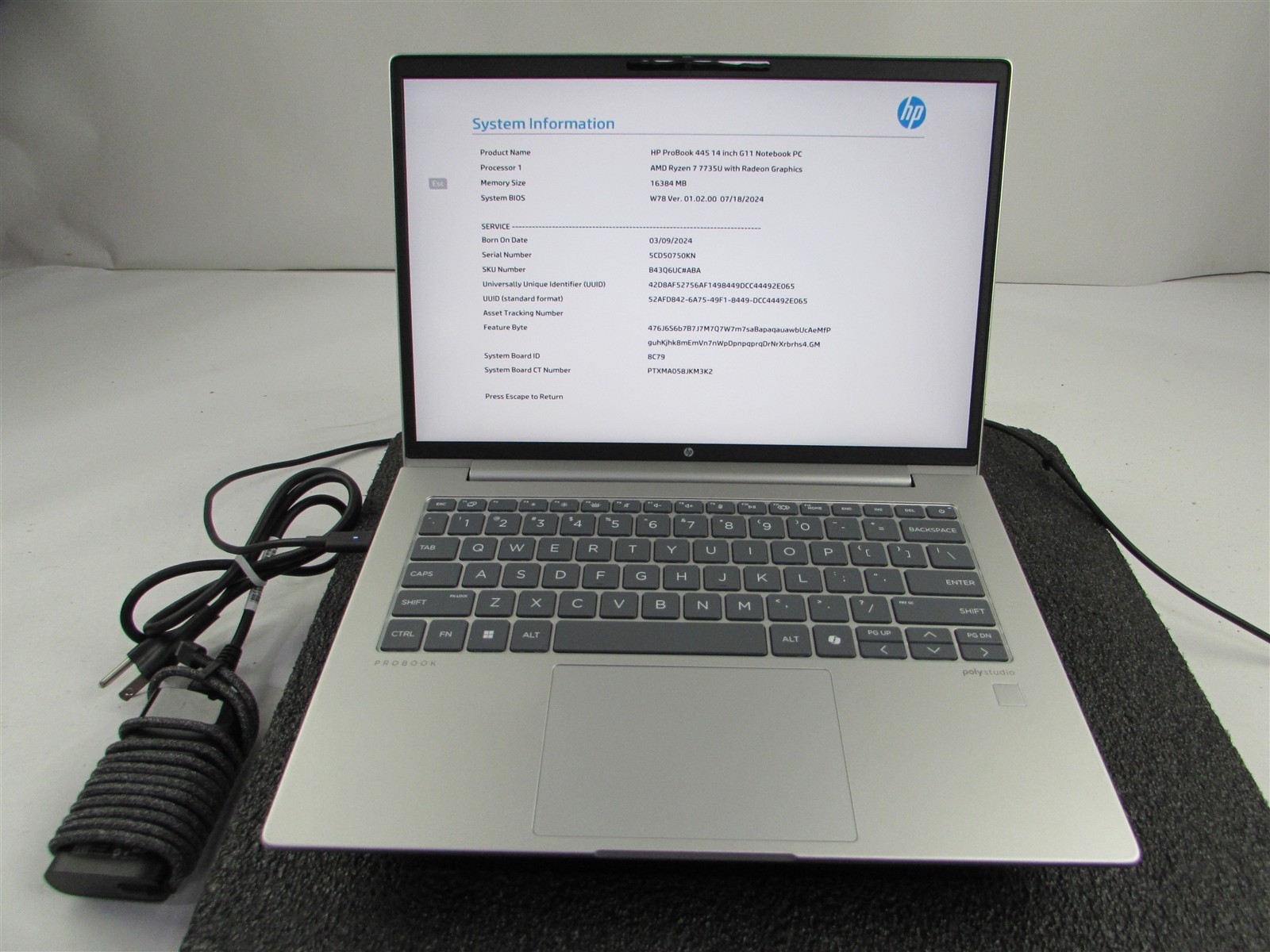 HP PROBOOK 445 (G11) AMD RYZEN 7 7735U 256GB SSD 16GB RAM AMD GPU WIN 11 PRO