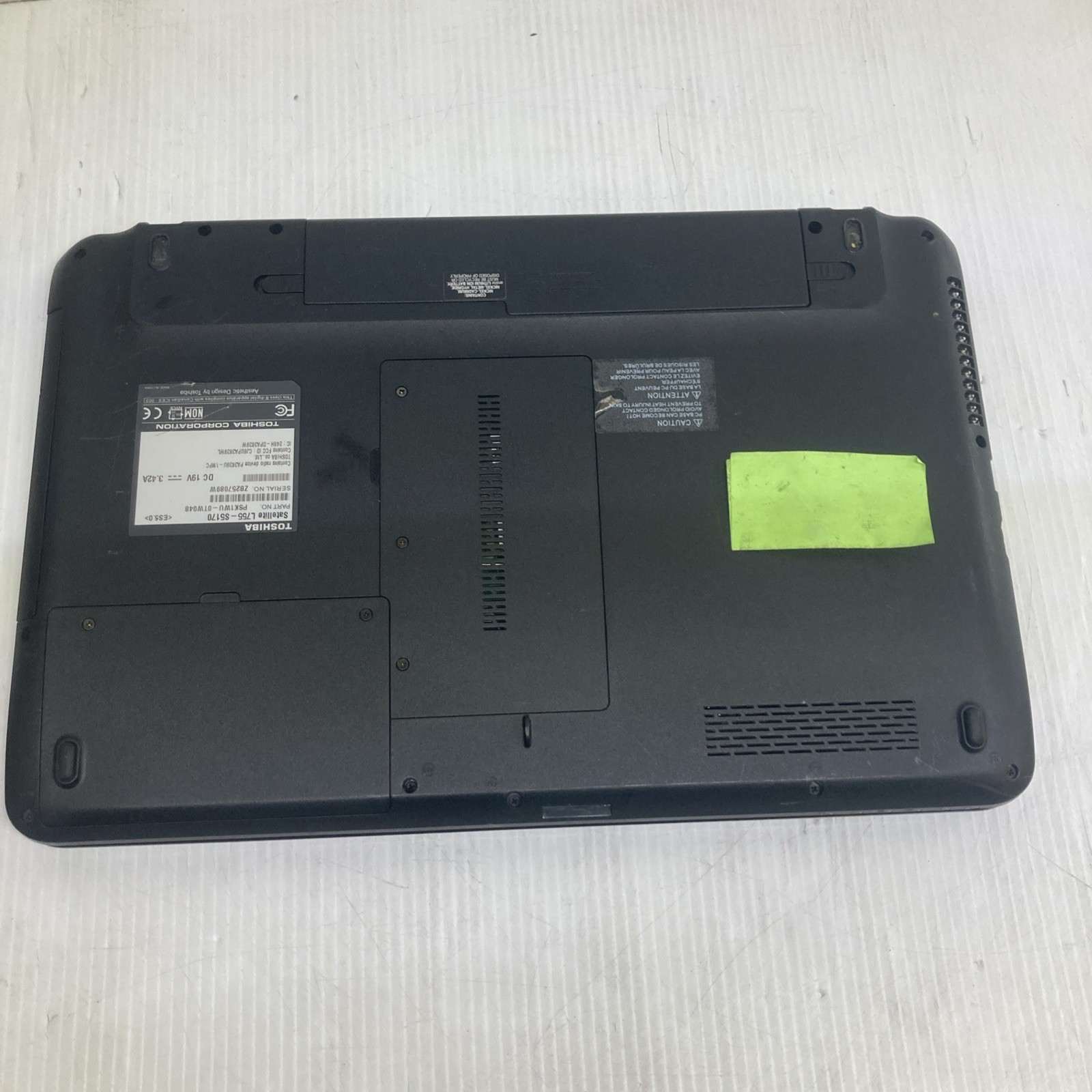 Toshiba Satellite L755-S5170 Intel i5-2450M 6GB 2.50GHz Boot to BIOS