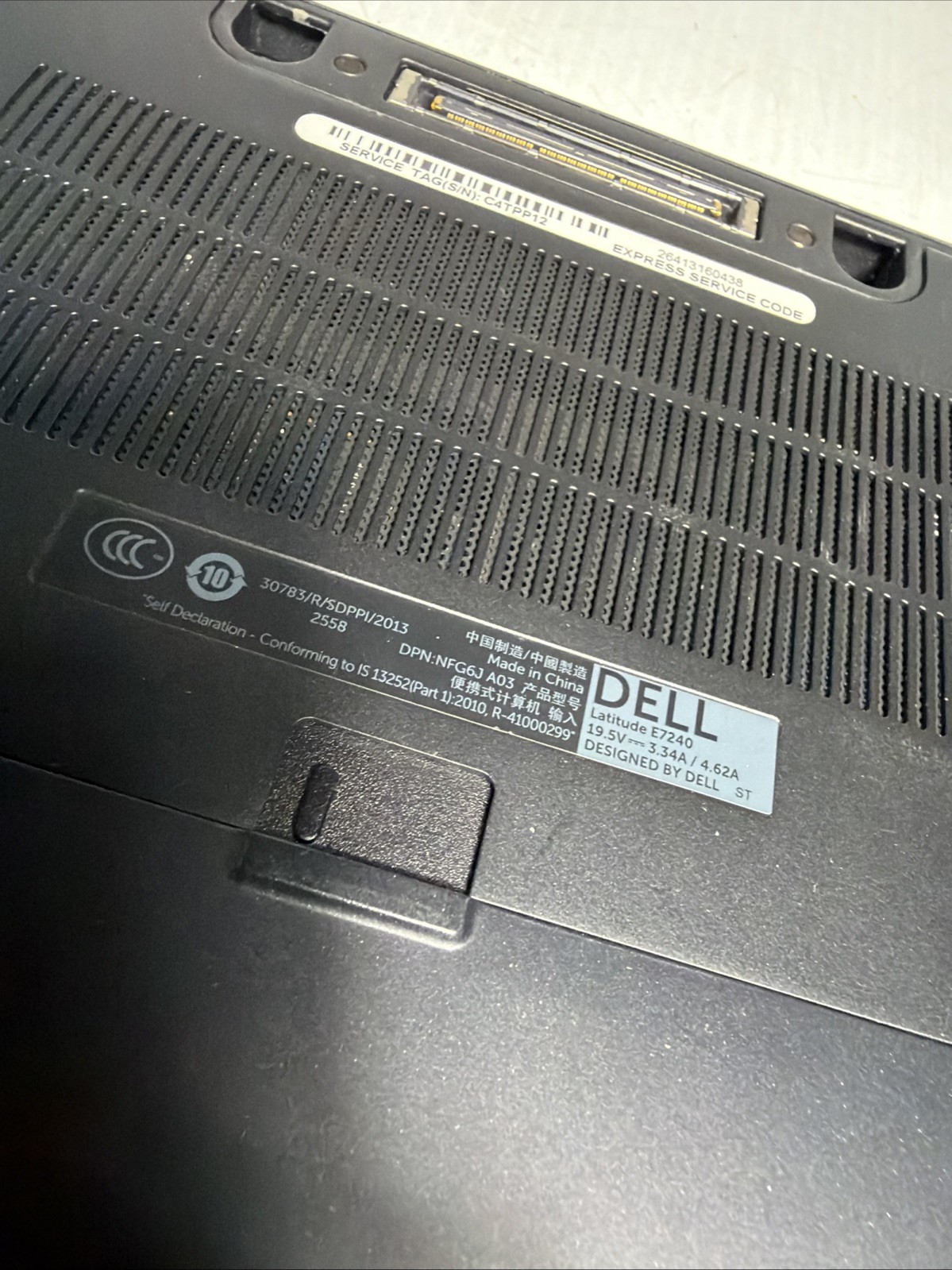 Dell Latitude E7240 12″ Laptop i5-4310u 8gb Ram No Drives Boots Bios Bios Passwo