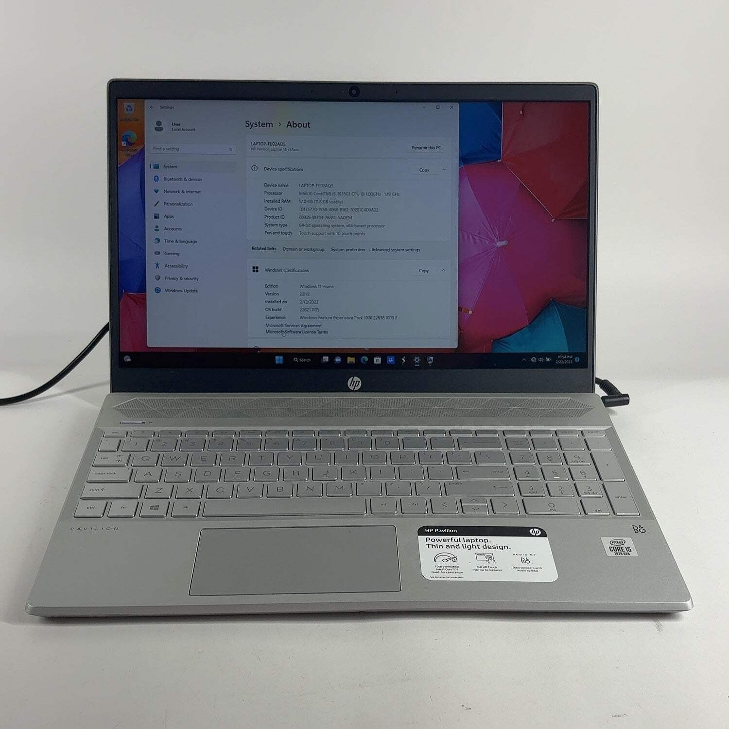 HP Pavilion 15-CS3153CL 15.6″ i5-1035G1 1.0GHz 12GB RAM 512GB SSD