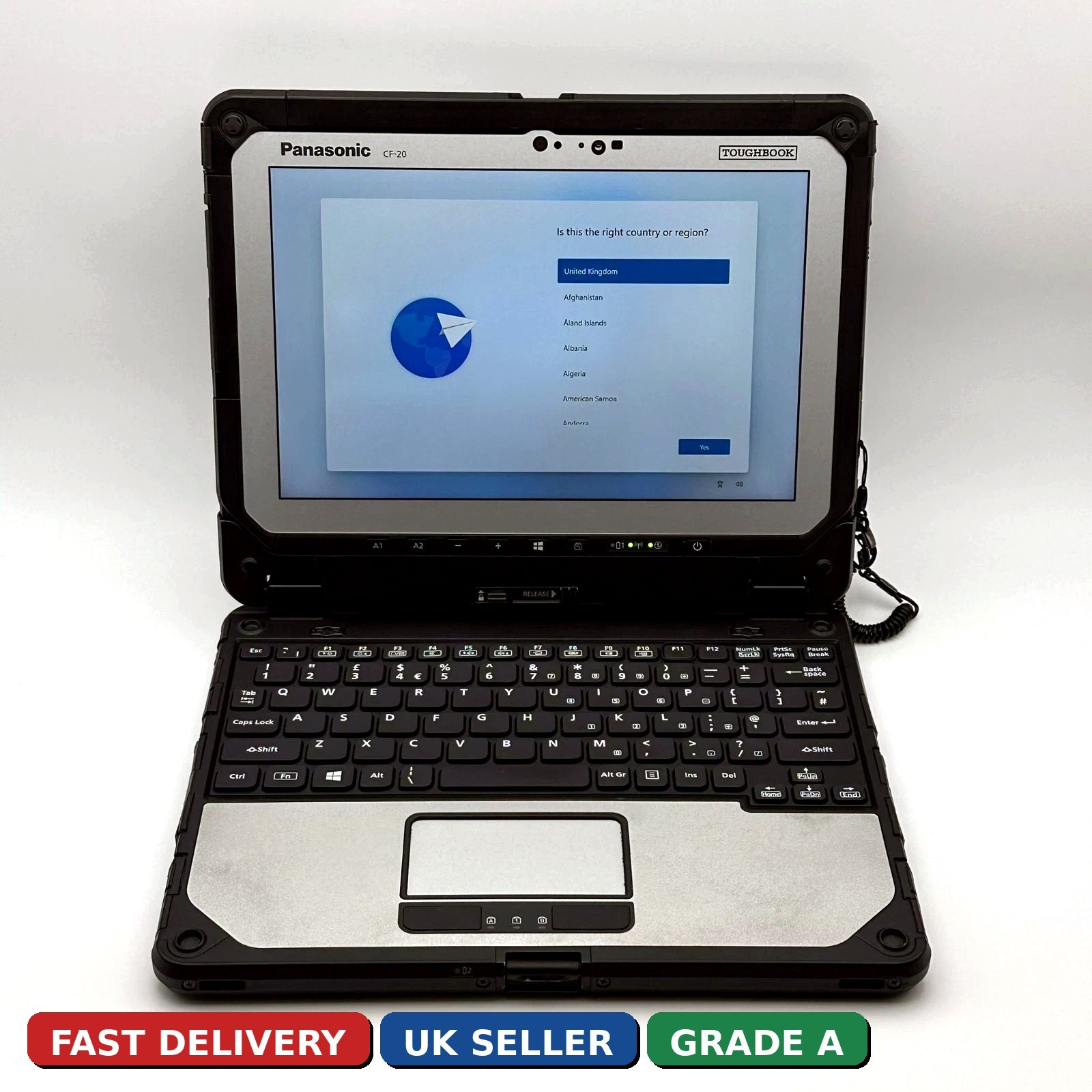 Panasonic Toughbook CF-20 MK2 i5 8GB Win 11 Rugged Tablet Laptop 4G GPS 2 x Bat