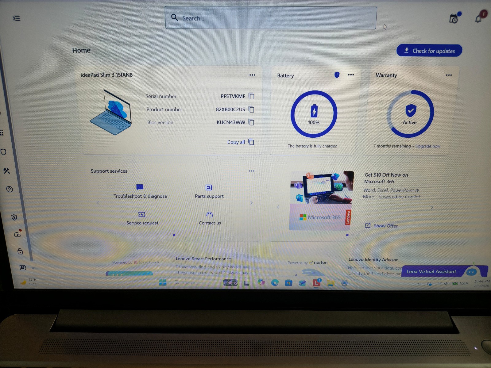 Lenovo IdeaPad Slim 3 82X7 15.6″ i3-1315U 1.2GHz 8GB RAM 128GB SSD