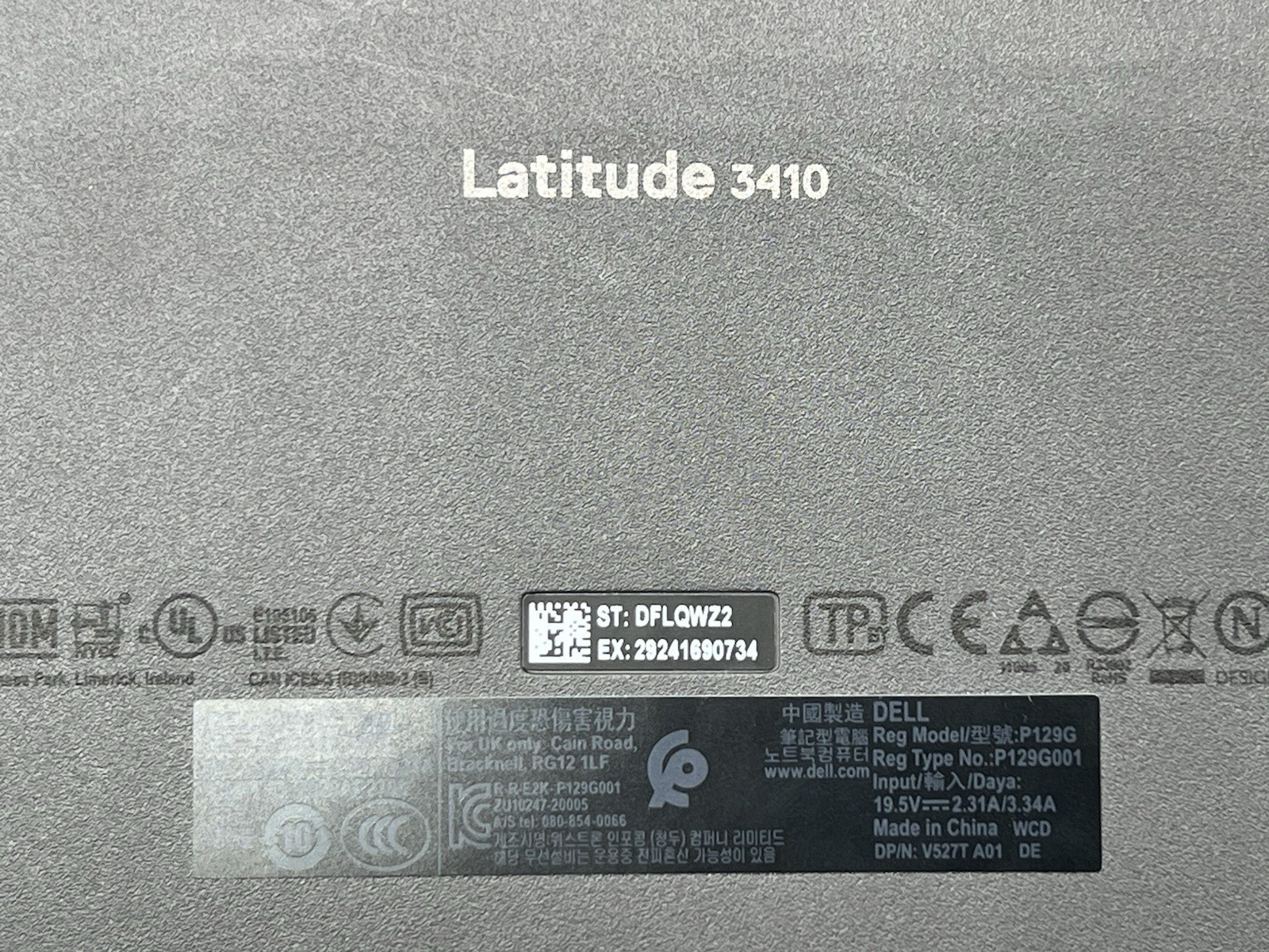 Dell Latitude 3410, i3-10110U CPU, @ 2.10GHz, 8GB RAM, 256GB SSD-No OS/AC