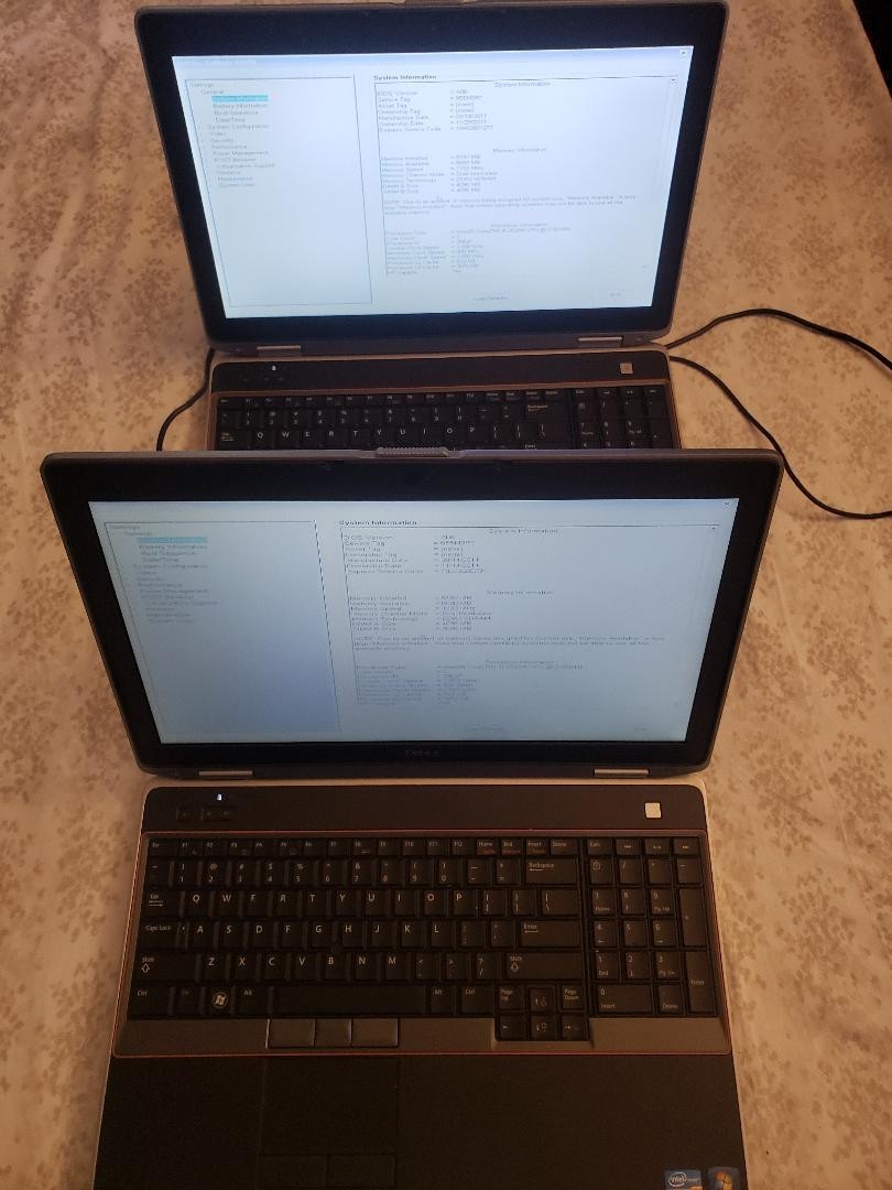 Lot of ( 2 ) Dell 15.6″E6520 i5-2520M 2.50GHz 8GB, NO Adapter, HDD ,Battery
