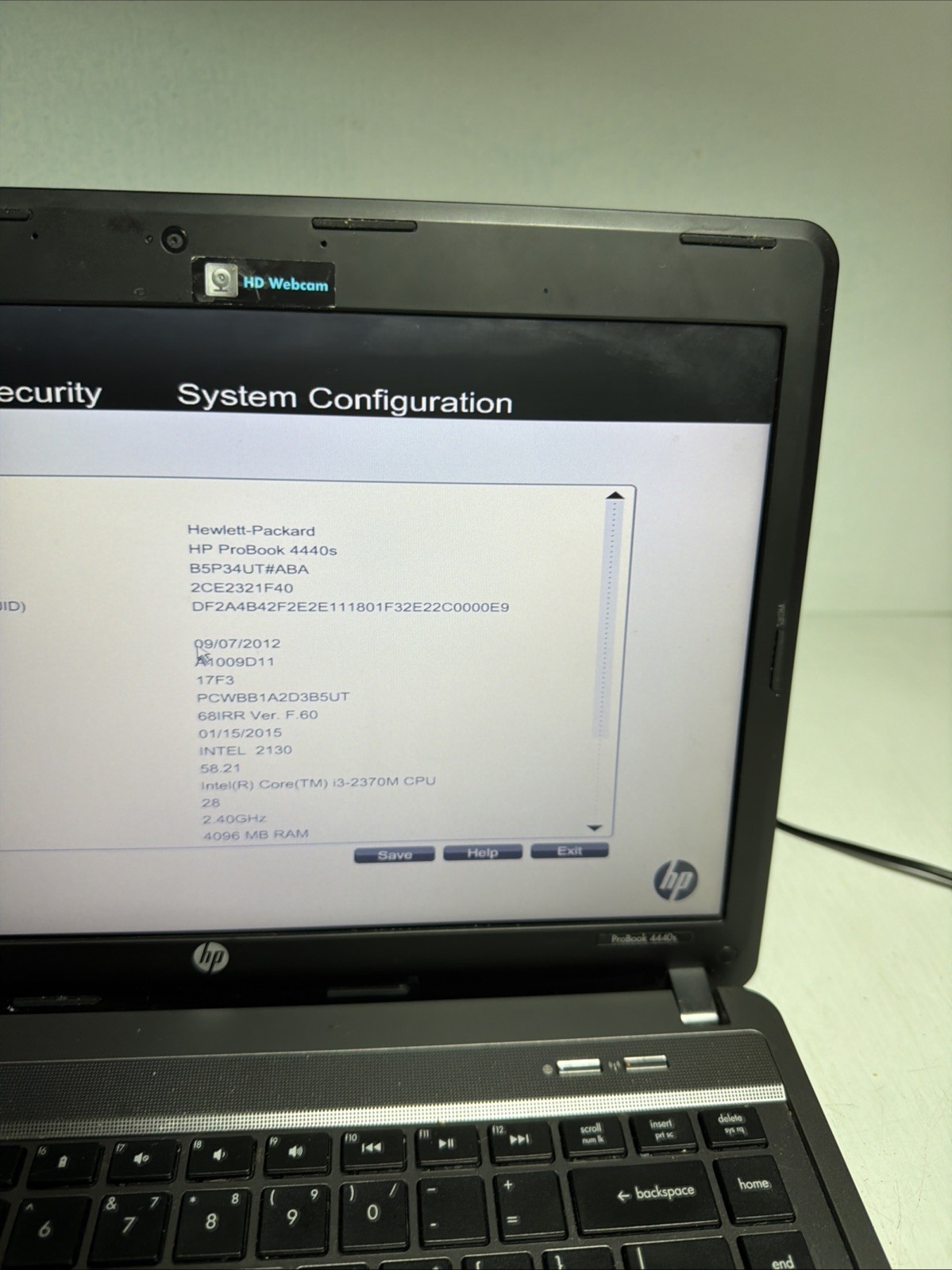 Hp Probook 4440S 14″ Laptop i3-2370m 4gb Ram No Drives Bios Password