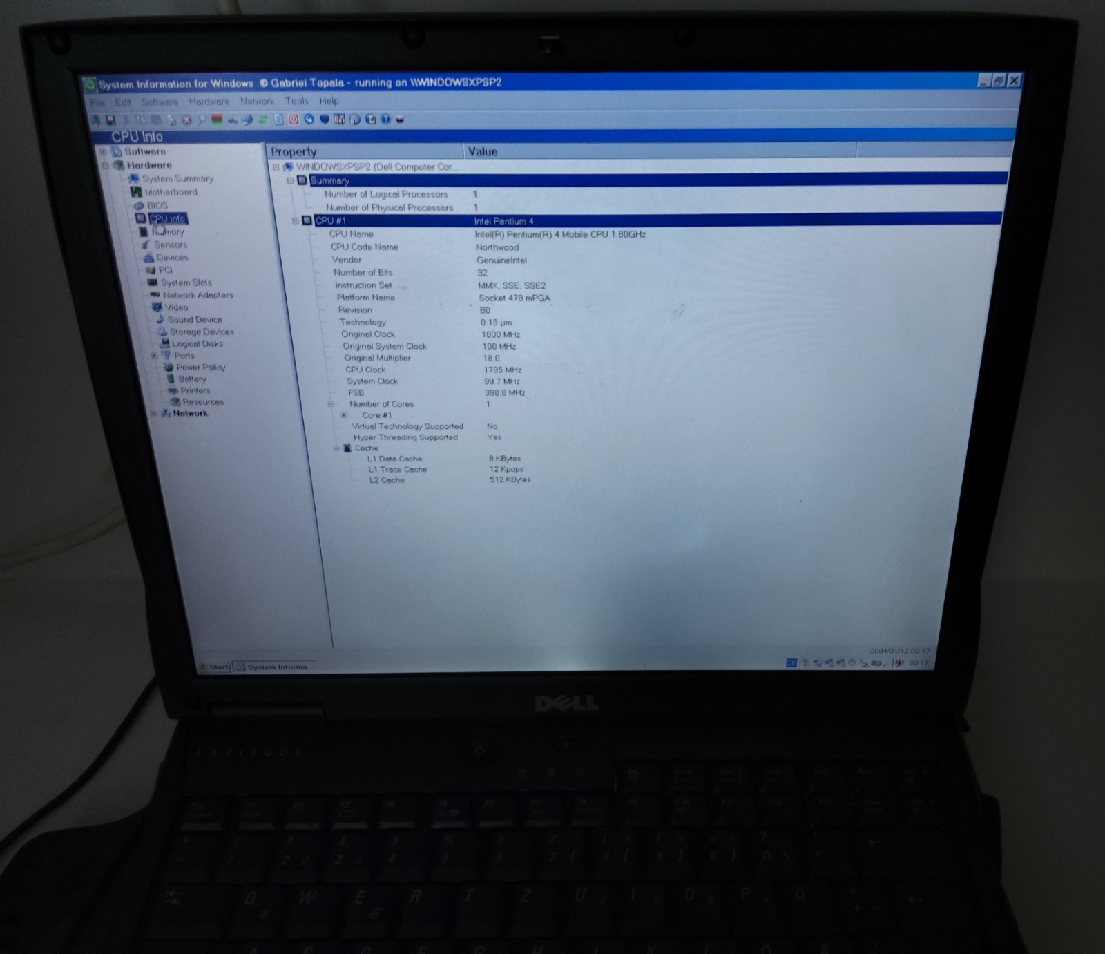 Vintage DELL Latitude C640 P4 1.8GHz/14.1TFT/RAM512MB/HDD40GB/GraKa16MB/Docking