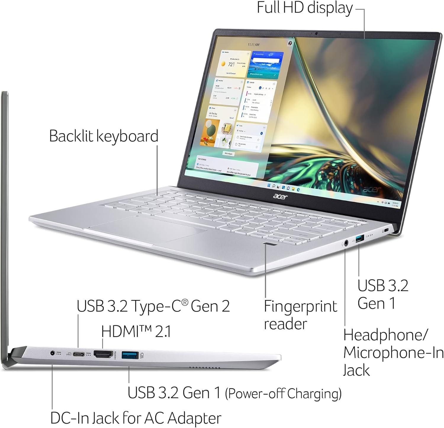 Acer Swift X SFX14-42G-R607 Creator Laptop | 14″ Full HD 100% sRGB | AMD Ryzen 7