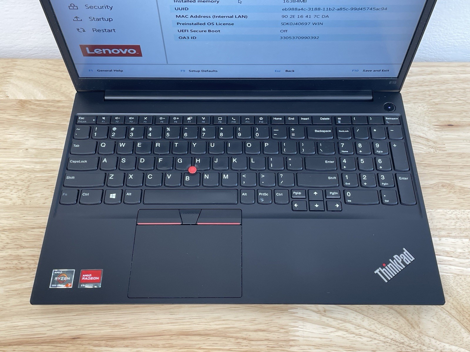 Lenovo ThinkPad E15 Gen 3 15″ RYZEN 7 5700U – 16GB RAM – No SSD/Locked BIOS