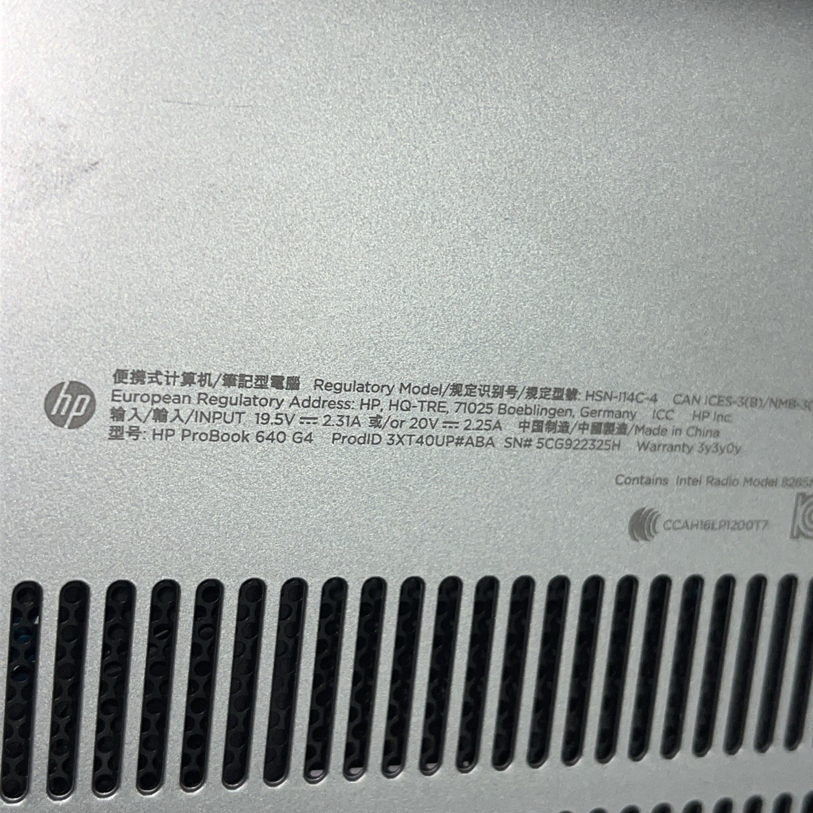 HP PROBOOK 640 G4 INTEL CORE I7-8650U 1.90GHZ 16GB RAM NO HD