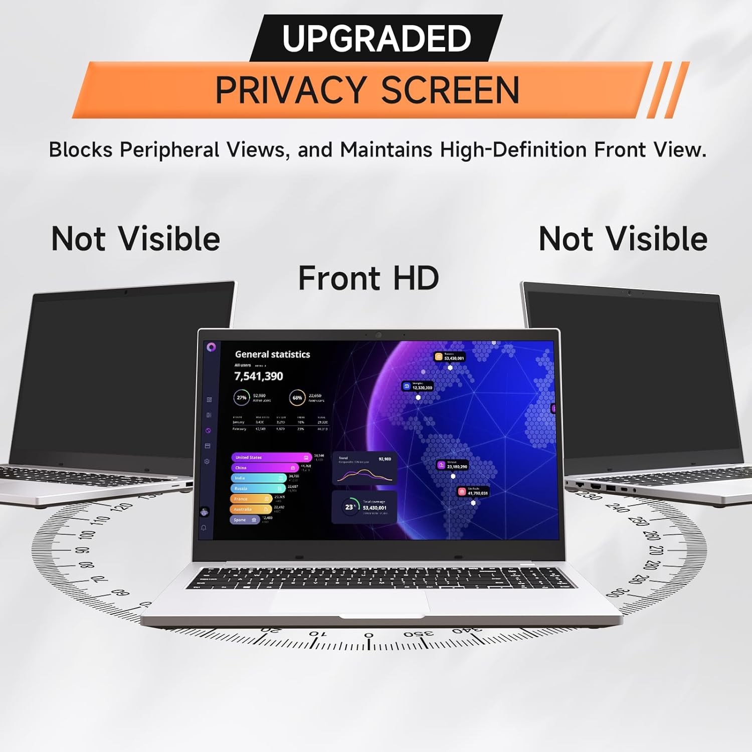 Nano Laptop Privacy Screen 16 Inch 16:10 Matte Anti Glare Blue Light Filter