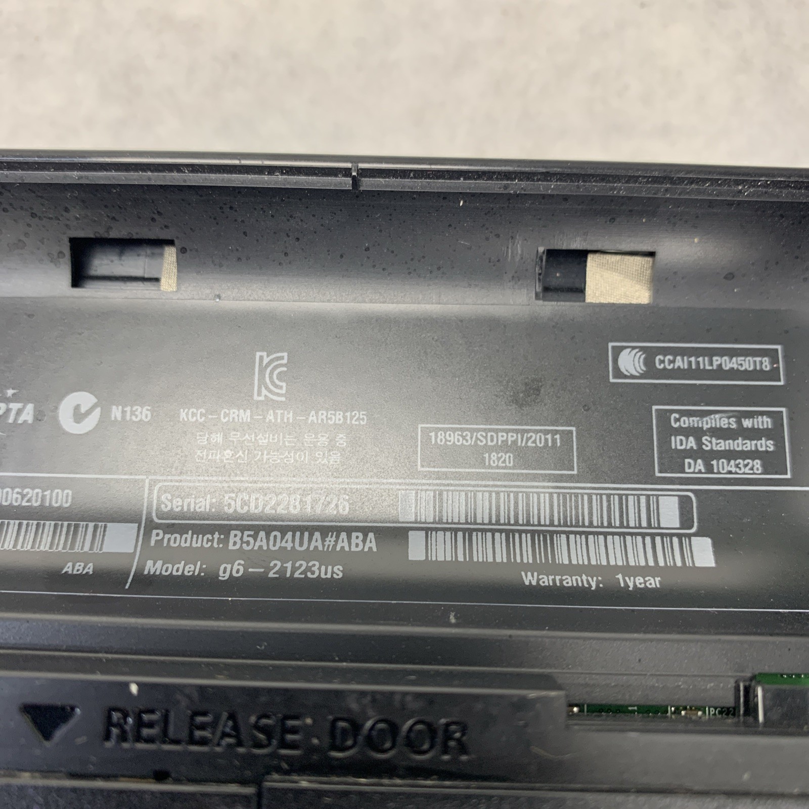 HP Pavilion G6 AMD A6-4400M 2.70GHz 4GB RAM 15.6″ No Battery No HDD No OS