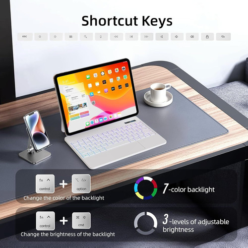 Keyboard Case for iPad Air 11 11/10.9 & Pro 11, White