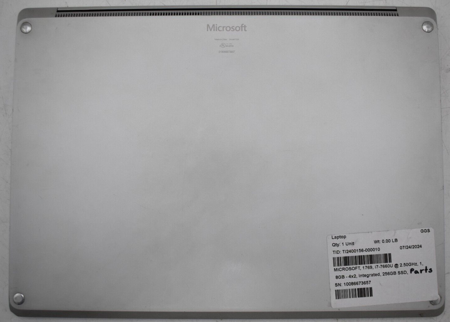 13″ Microsoft Surface 1769 Laptop i7-7660U 2.5GHz 8GB RAM 256GB SSD WIN10 *READ*