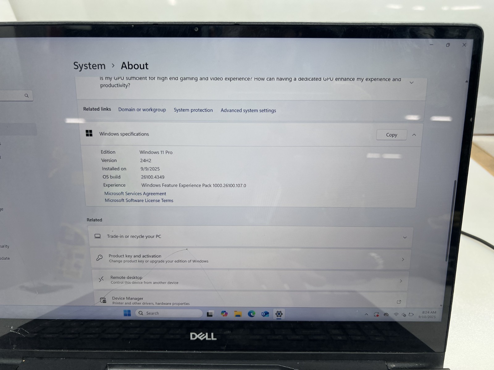 DELL INSPIRON 7581 2n1 i7-10510U@1.8GHz 16GB RAM 256GB NVMe W11P TOUCH WAC READ