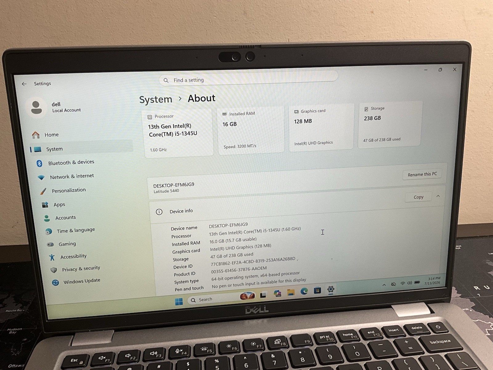 Dell Latitude 5440 14″ Intel i5-1345u 16GB Ram 256GB SSD Windows 11 Pro #24