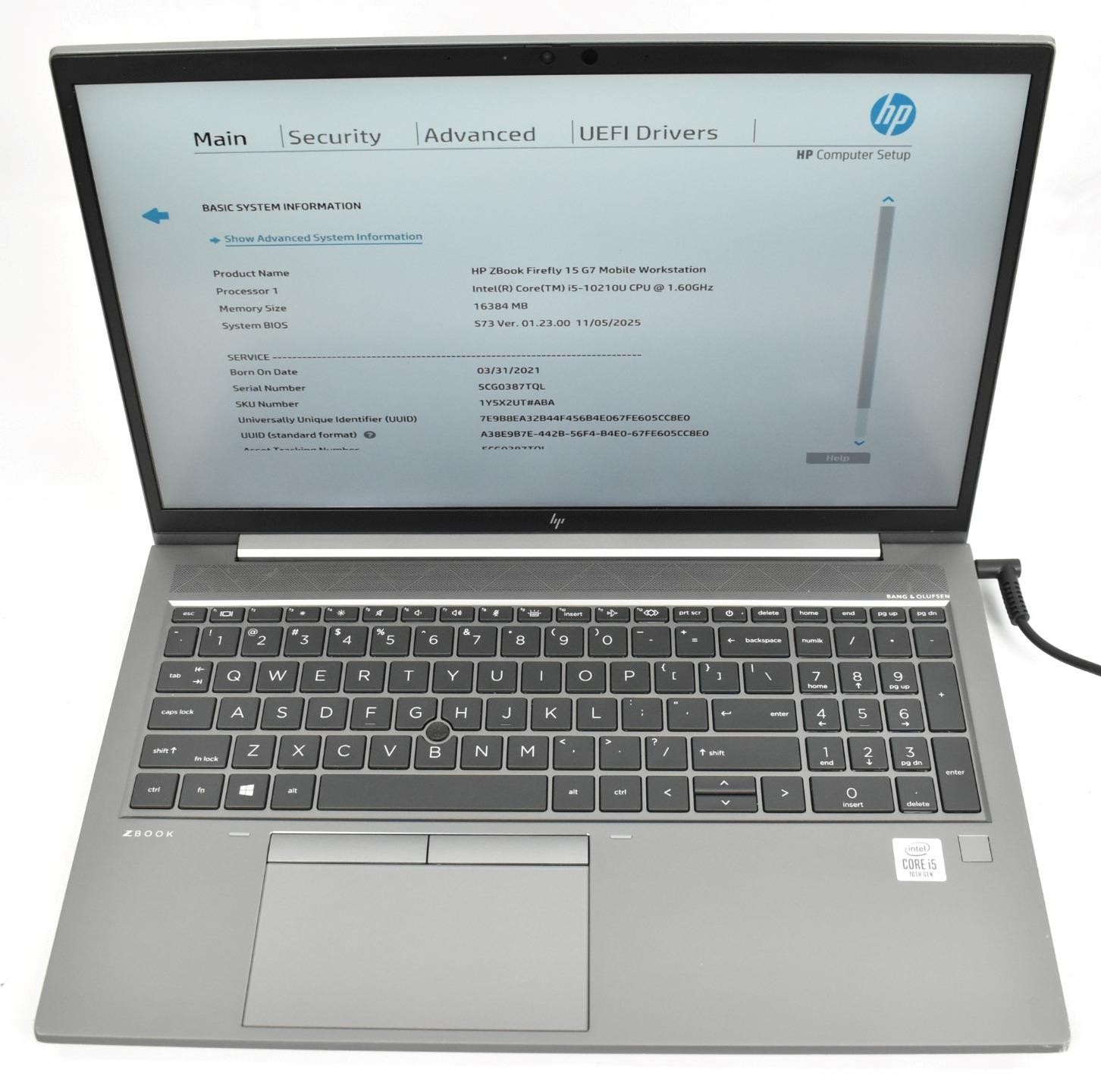 HP Z Book Firefly 15 G7 i5-10210U 1.6GHz 16GB 256GB SSD 15.6″ No OS *See Detail*
