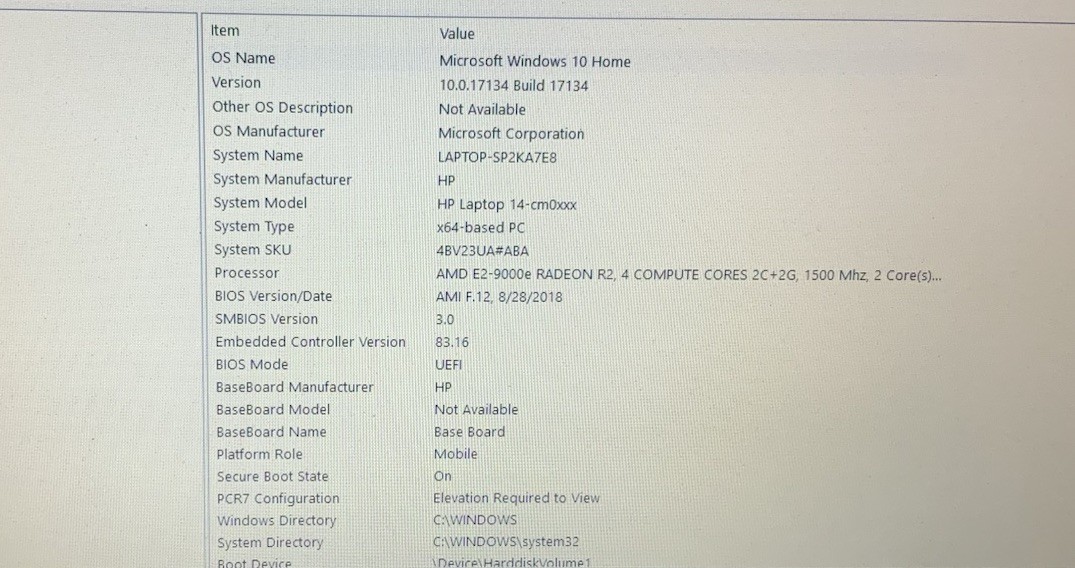 ➿ HP 14-cm0012nr 14″ Laptop 4GB 32GB AMD 👉FOR PARTS ONLY👈