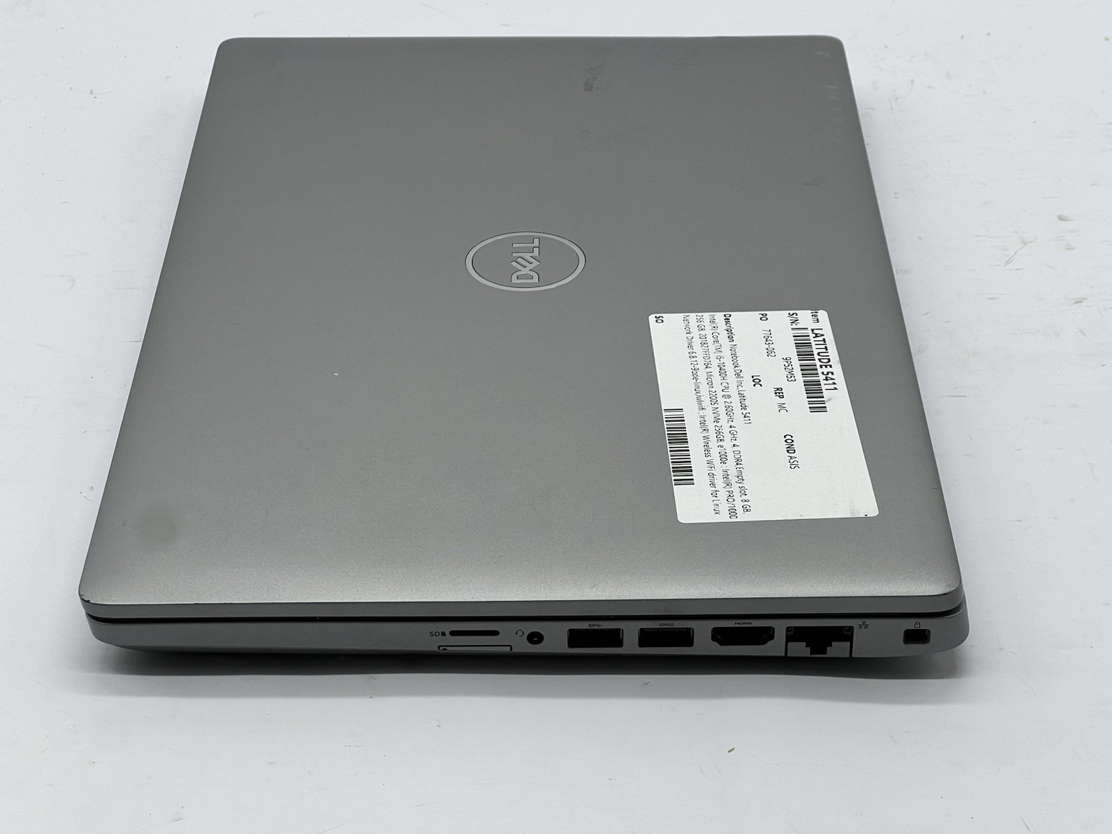 Dell Latitude 5411, i5-10400H CPU, @ 2.60GHz, 8GB RAM, 256GB NVMe-No OS/Charger