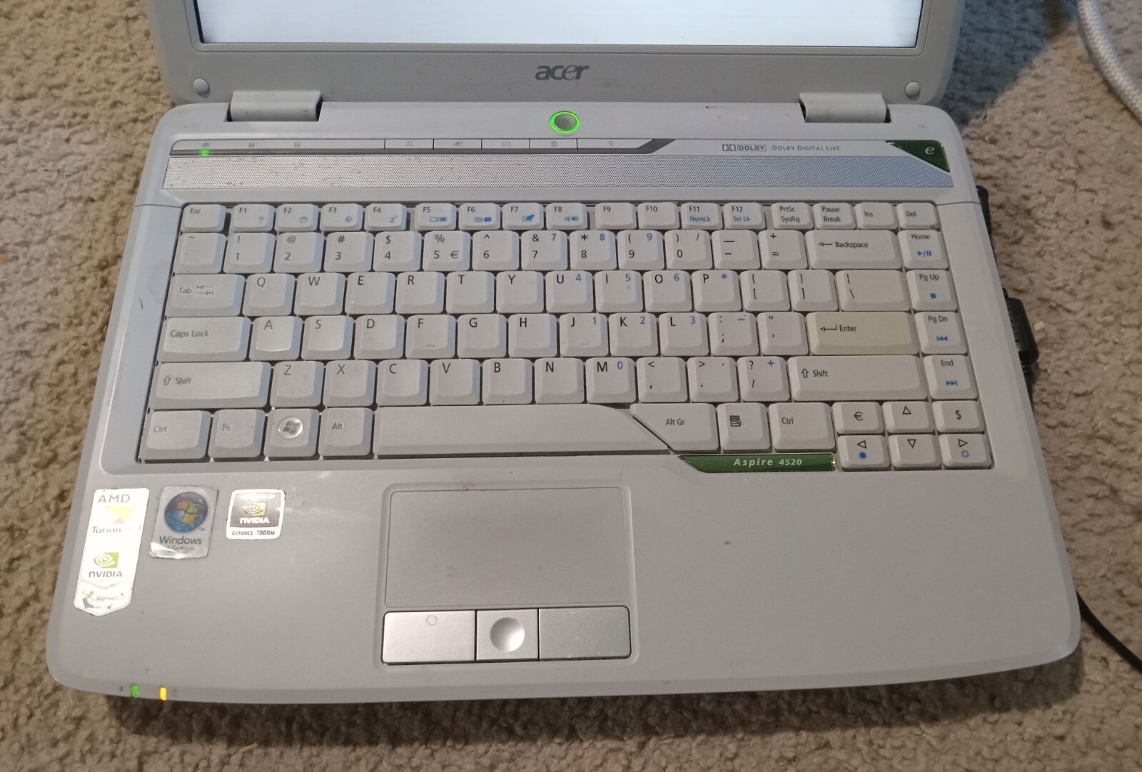 ACER Aspire 4520 AMD Turion 64 X2 Laptop for Parts or Repair