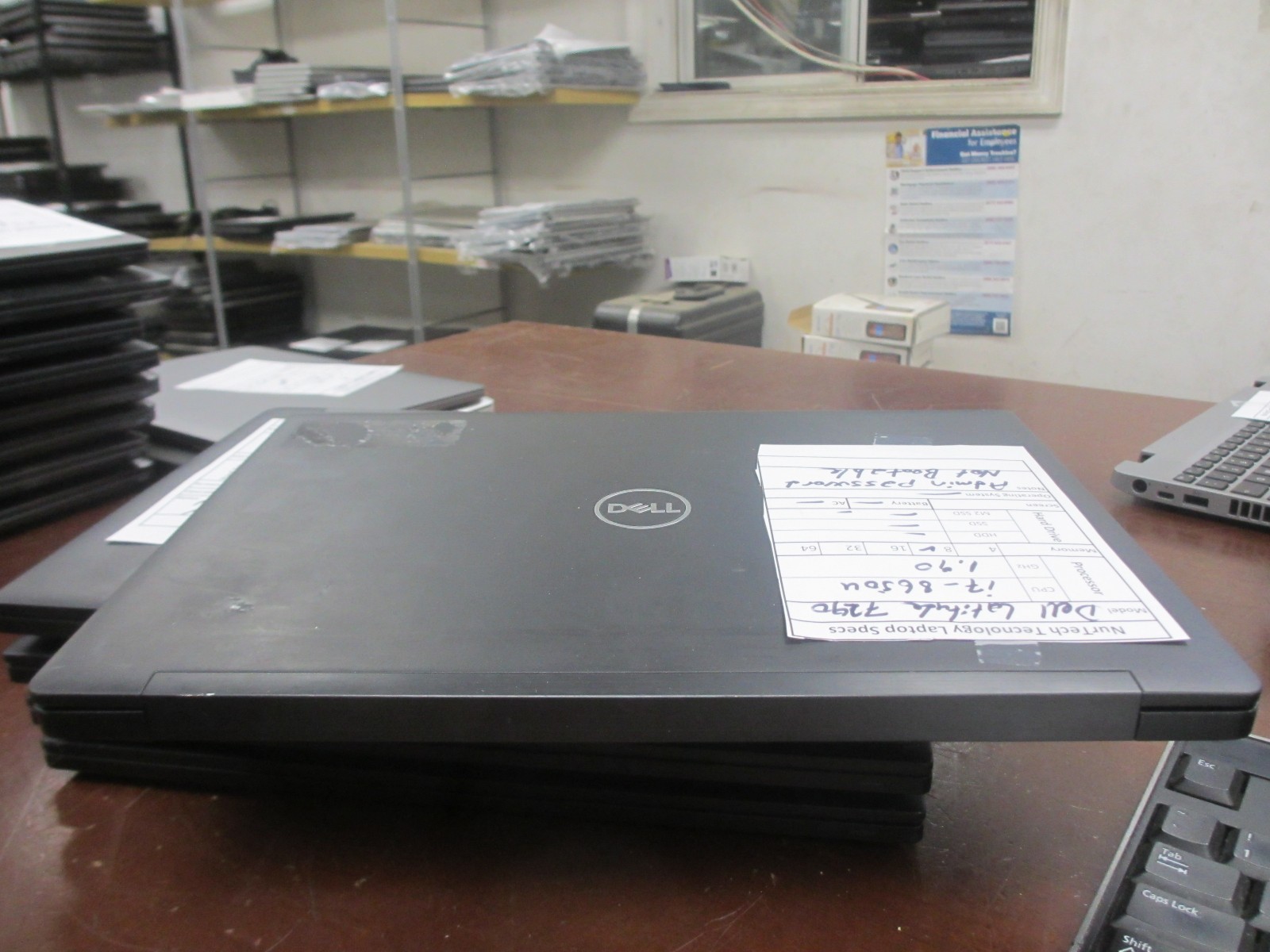 Lot 5 Dell Latitude 7290 i7-8650U 1.90GHz 8GB Laptop +ADMIN NO HD/OS/AC/BATTERY
