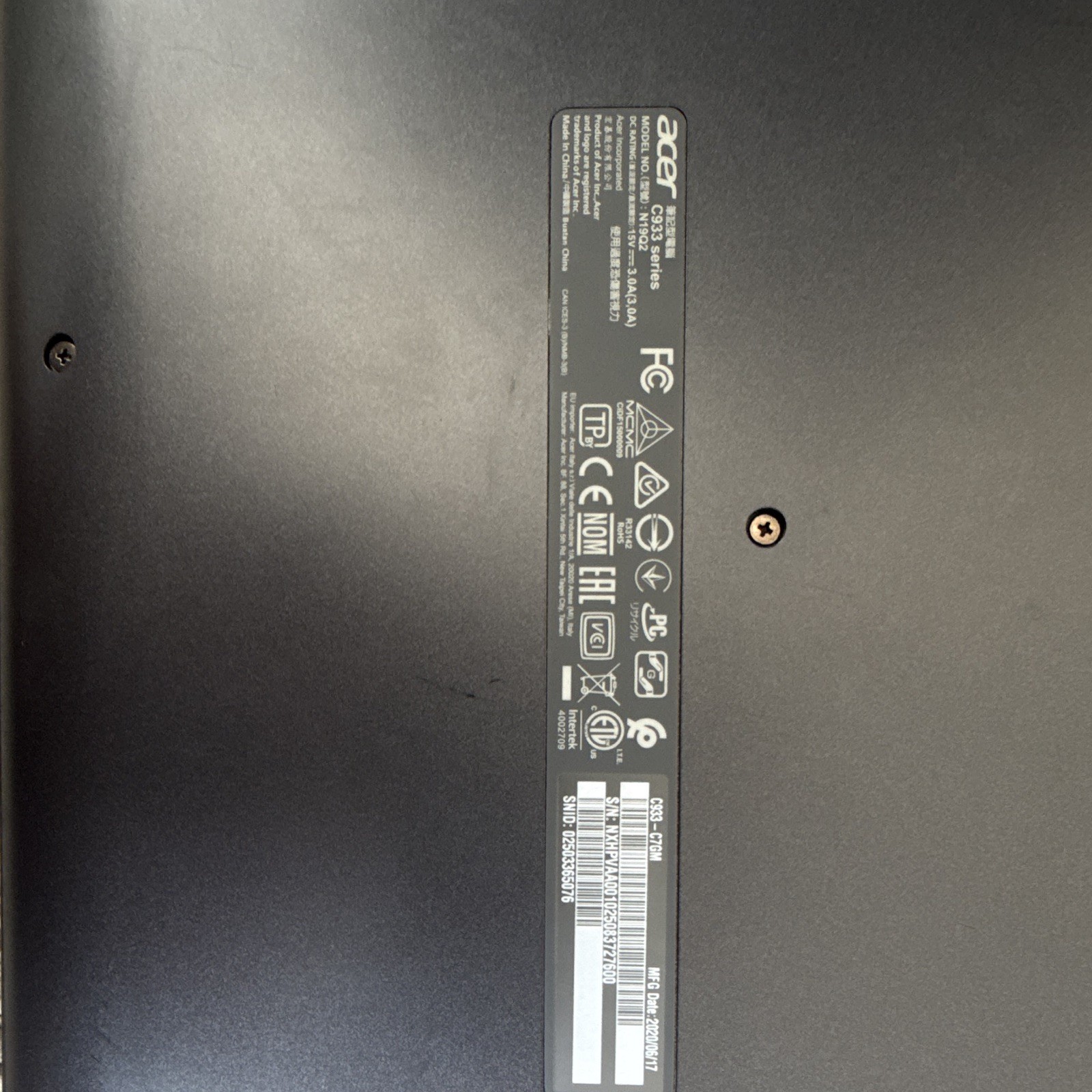 Acer Chromebook C740 11.6in 1366×768 Intel Celeron 4GB 16GB SSD Chrome OS