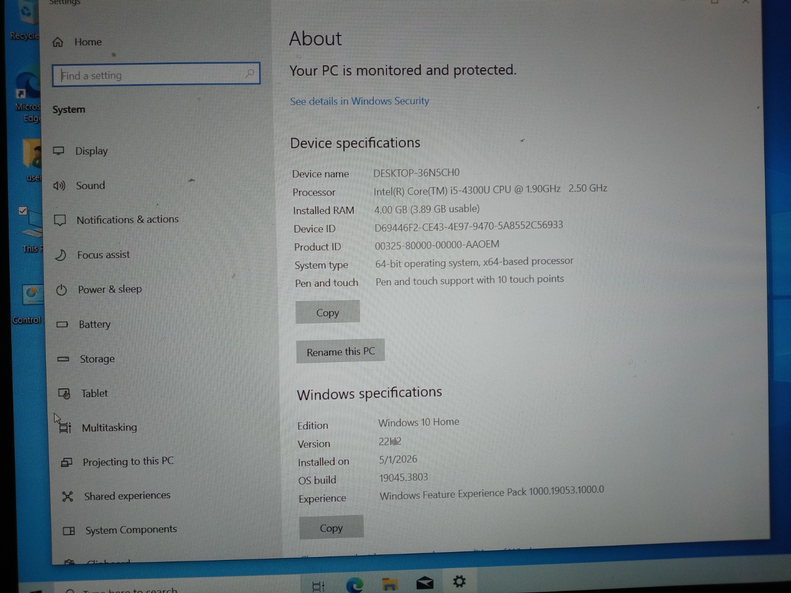 Lenovo ThinkPad Yoga 12.5″ Laptop Intel Core i5-4300U-4GB 128GB SSD WIN10 HOME