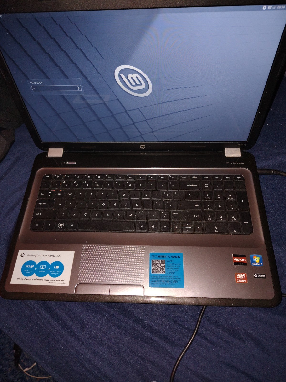 LAPTOP HP Pavilion g7-1329 A6 QuadCore 17 GREAT FOR WORK & SCHOOL WIFI