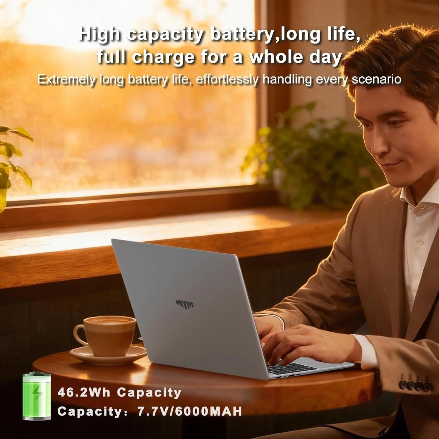 Portable 15.6 Inch FHD Laptop, 8GB RAM, SSD, Fingerprint Reader, Windows 11