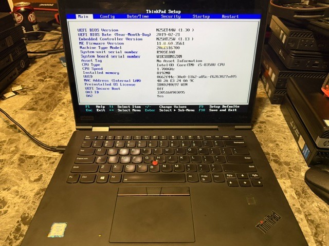 Lenovo ThinkPad X1 Yoga 3rd Gen 14″Touchscre i5-8350U 8GB RAM 512GB NVMe W11 Pro