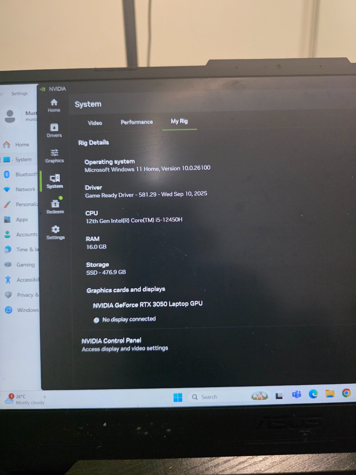 asus tuf gaming laptop rtx 3050
