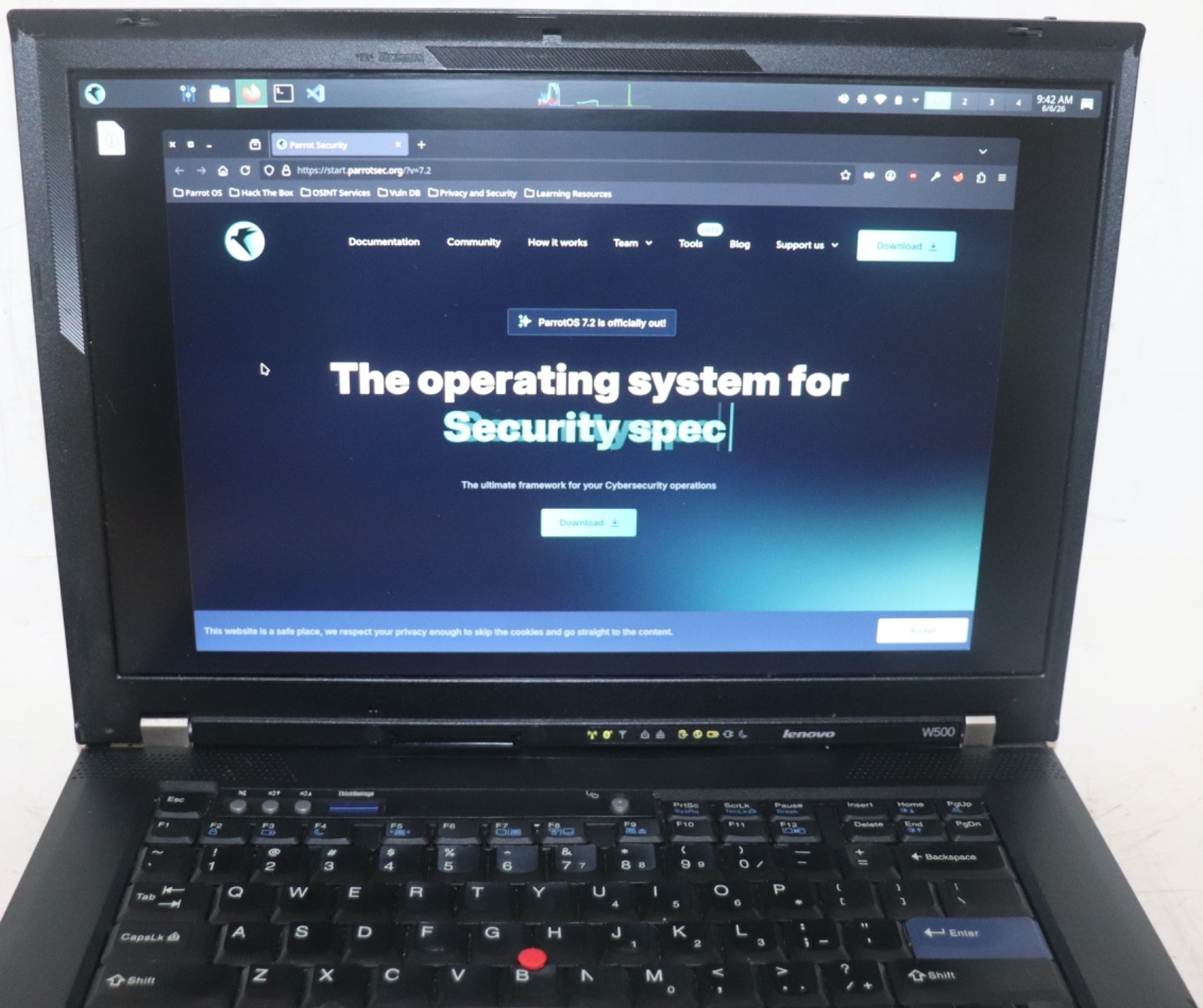 LibreBoot Lenovo ThinkPad W500|Int Core Duo@2.53GHz|8G RAM|320GB|Parrot Security