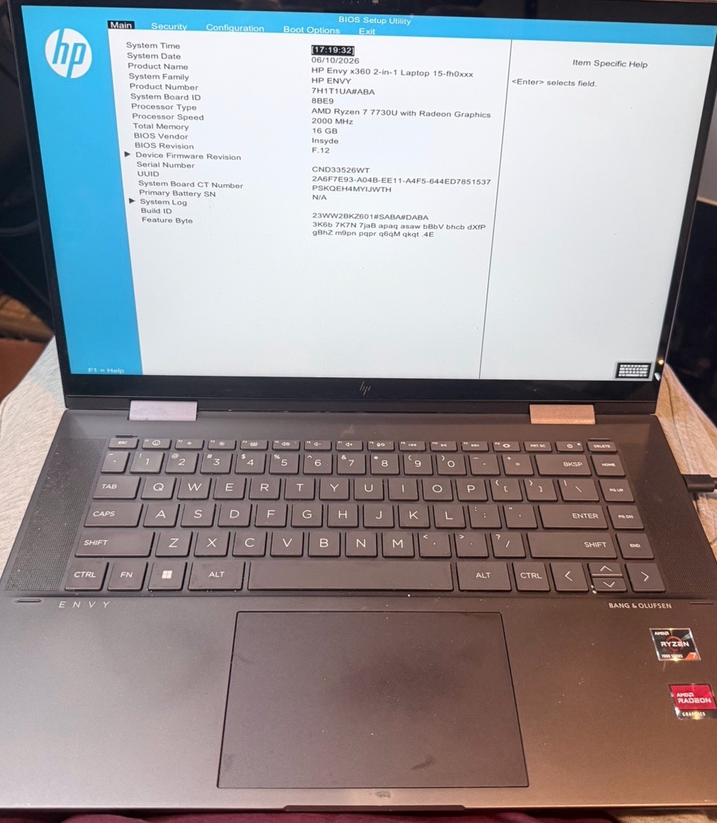 HP ENVY x360 2-in-1 – 15 FH0XXX FHD Touch | Ryzen 7 7730U | 16GB RAM | NO SSD