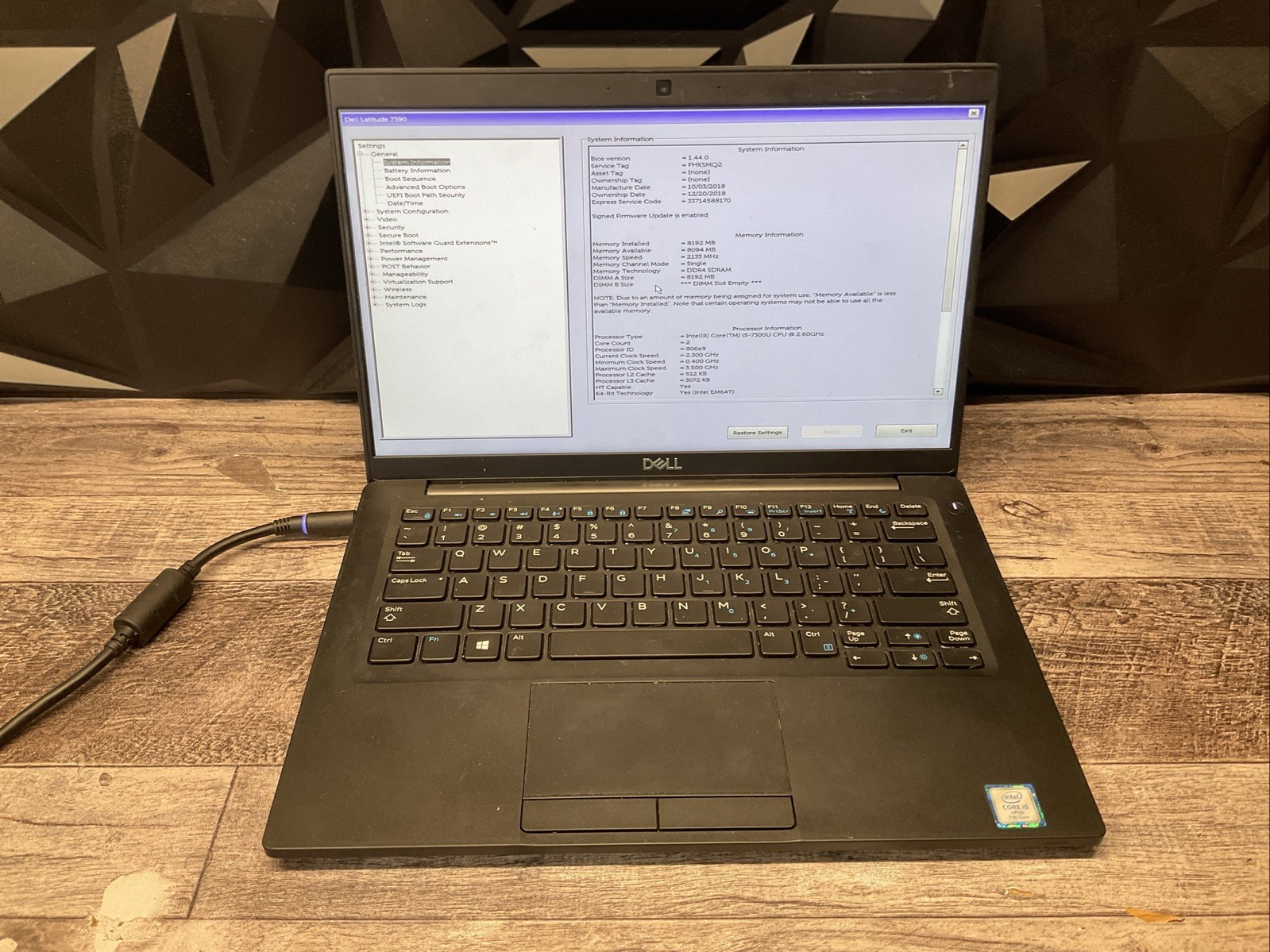 Dell Latitude 7390 / Intel Core i5 7th Gen / BIOS Unlocked / Parts Repair / J3
