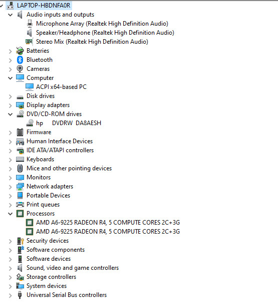 HP laptop15-db0083nr AMD A6-9225 Dual-Core proceesor, 1TB HDD 4GB Ram