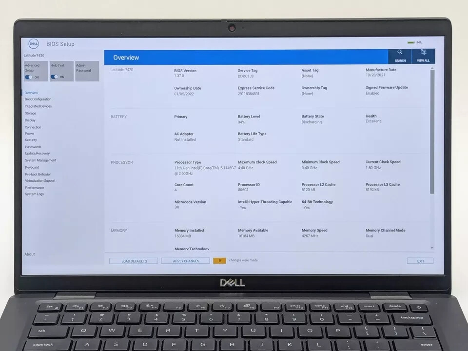 Dell Latitude 7420 11th Gen Intel i5 1145G7 512GB 16GB RAM Win 11 Pro 14.0″ FHD