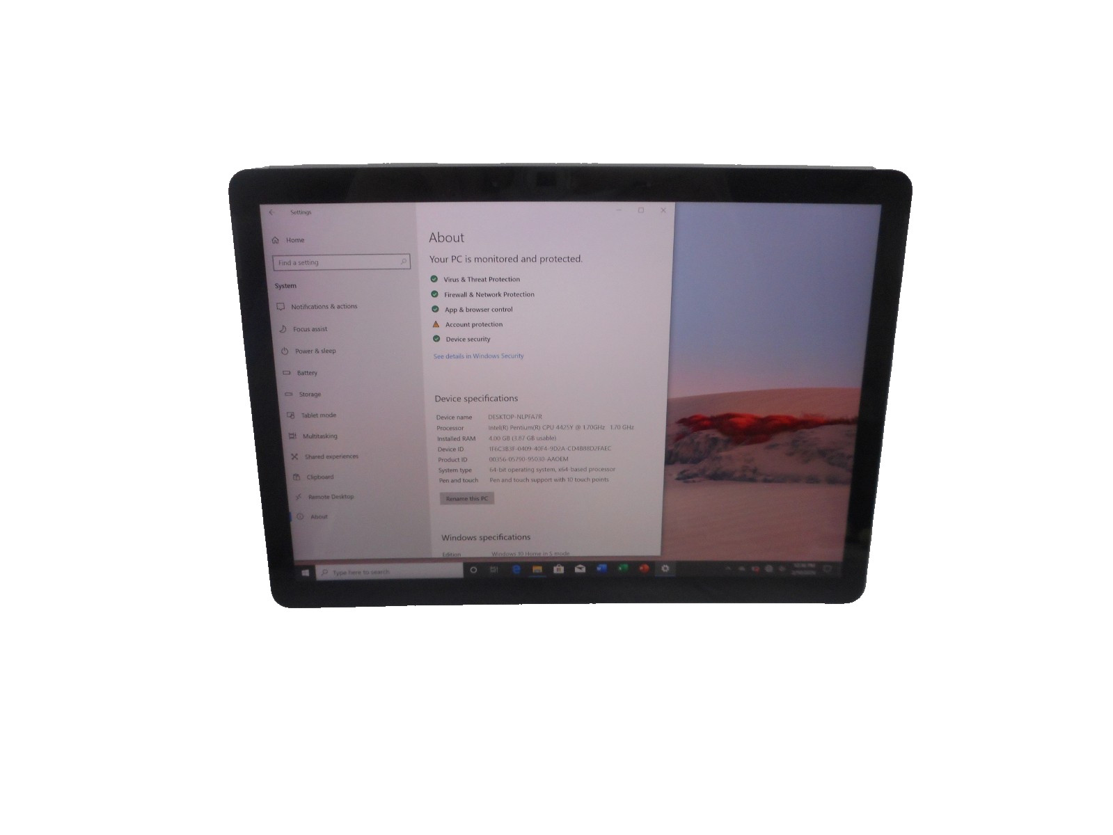 Microsoft Surface Go 2 Tablet 1901 Pentium 4425Y 64GB SSD 4GB DDR3 Silver