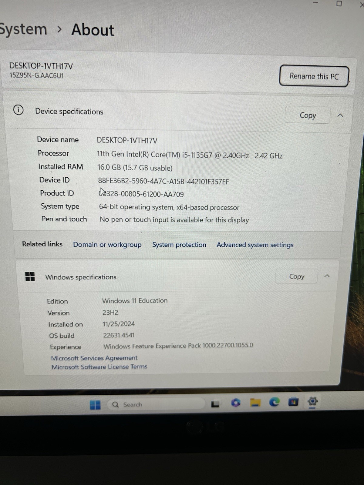 LG Gram 15 Gray FHD i5-1135G7 2.40GHz 16GB RAM 512GB SSD Good