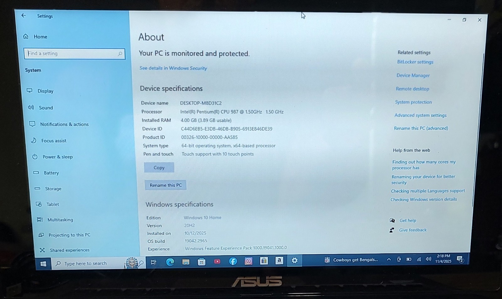 ASUS NoteBook Laptop 11.6″ Computer X202E 500GB Intel Pentium Touchscreen Win 10