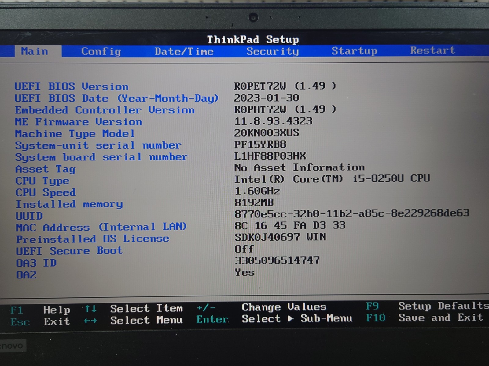 Lenovo ThinkPad E480 14″ FHD i5-8250U 8GB 256GB SSD No OS