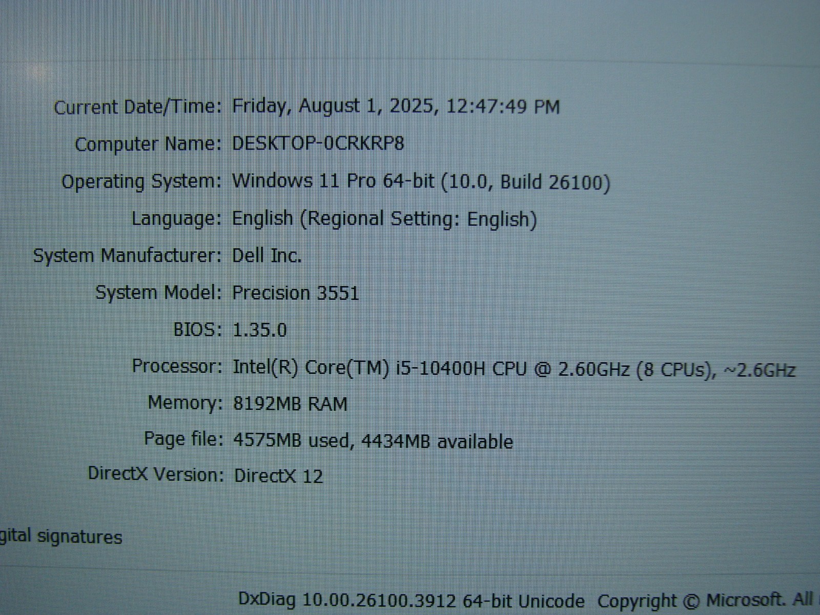 Dell Precision 15 3551 15.6″FHD 5G Ready i5-10400H 2.6GHz 8GB 256GB Win 11 Pro