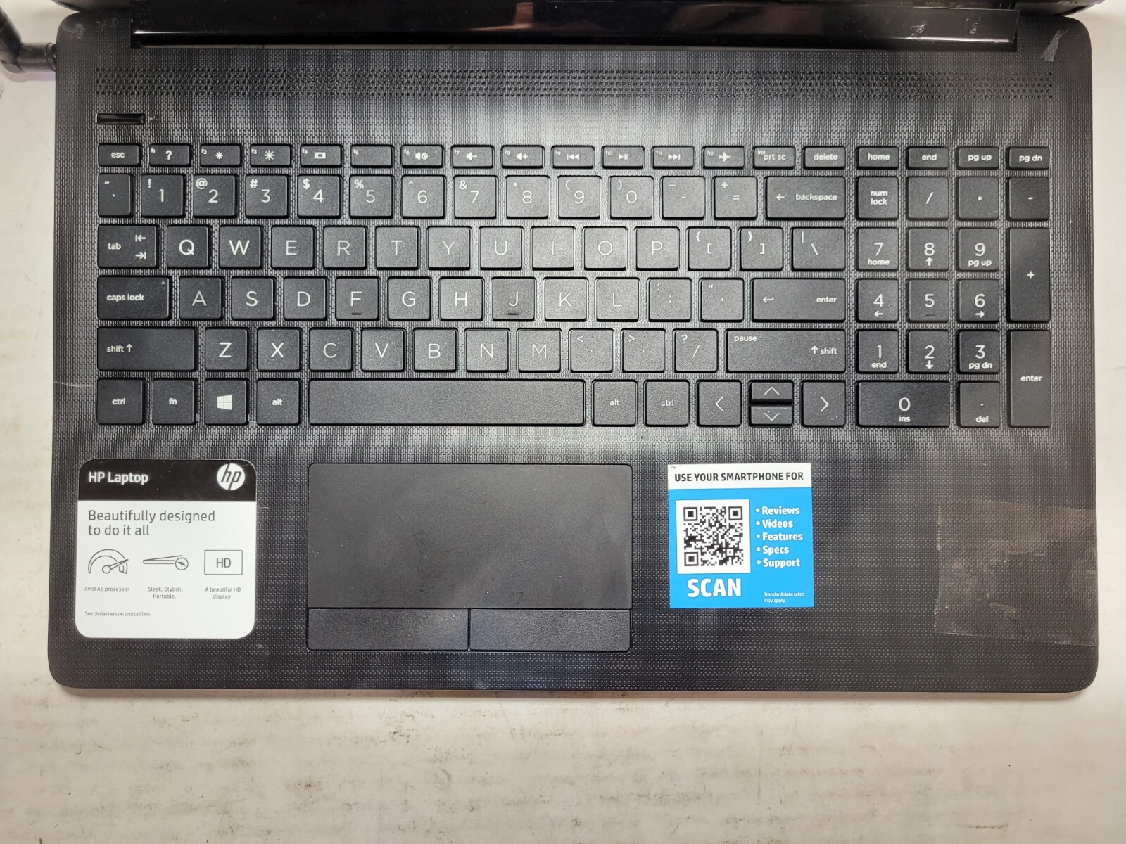 HP 15-db0xxx w/AMD A6-9225, 4GB RAM Laptop for Parts/Repair #0122