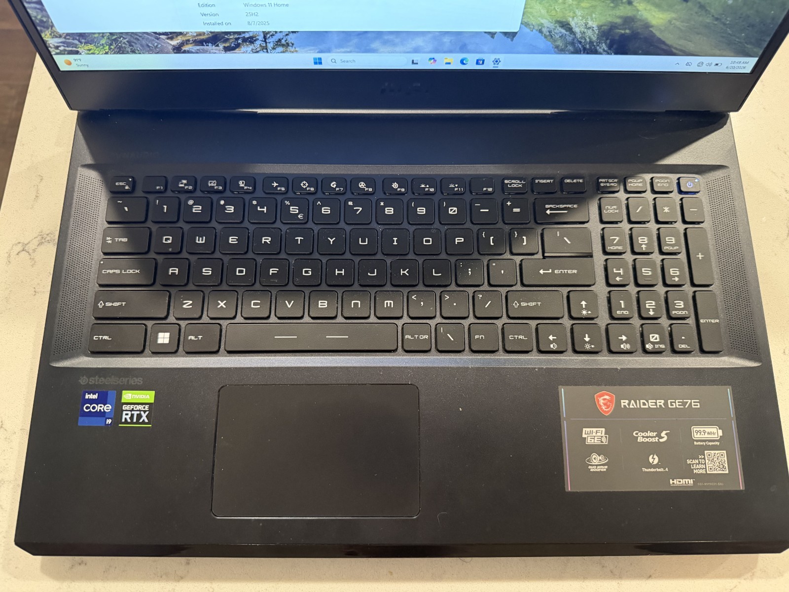MSI Raider GE76 with 64GB RAM, 2TB SSD, 12th Gen Intel i9, Nvidia RTX 3060
